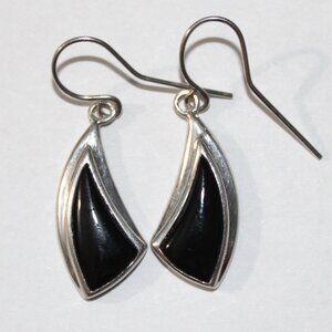Sterling Silver Faux Onyx Earrings